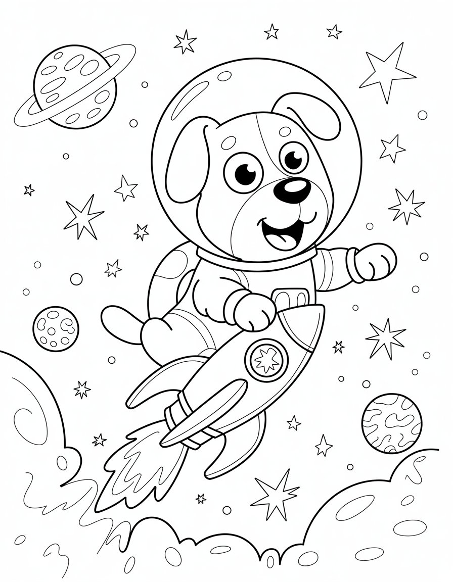 Astronaut Dog in Space